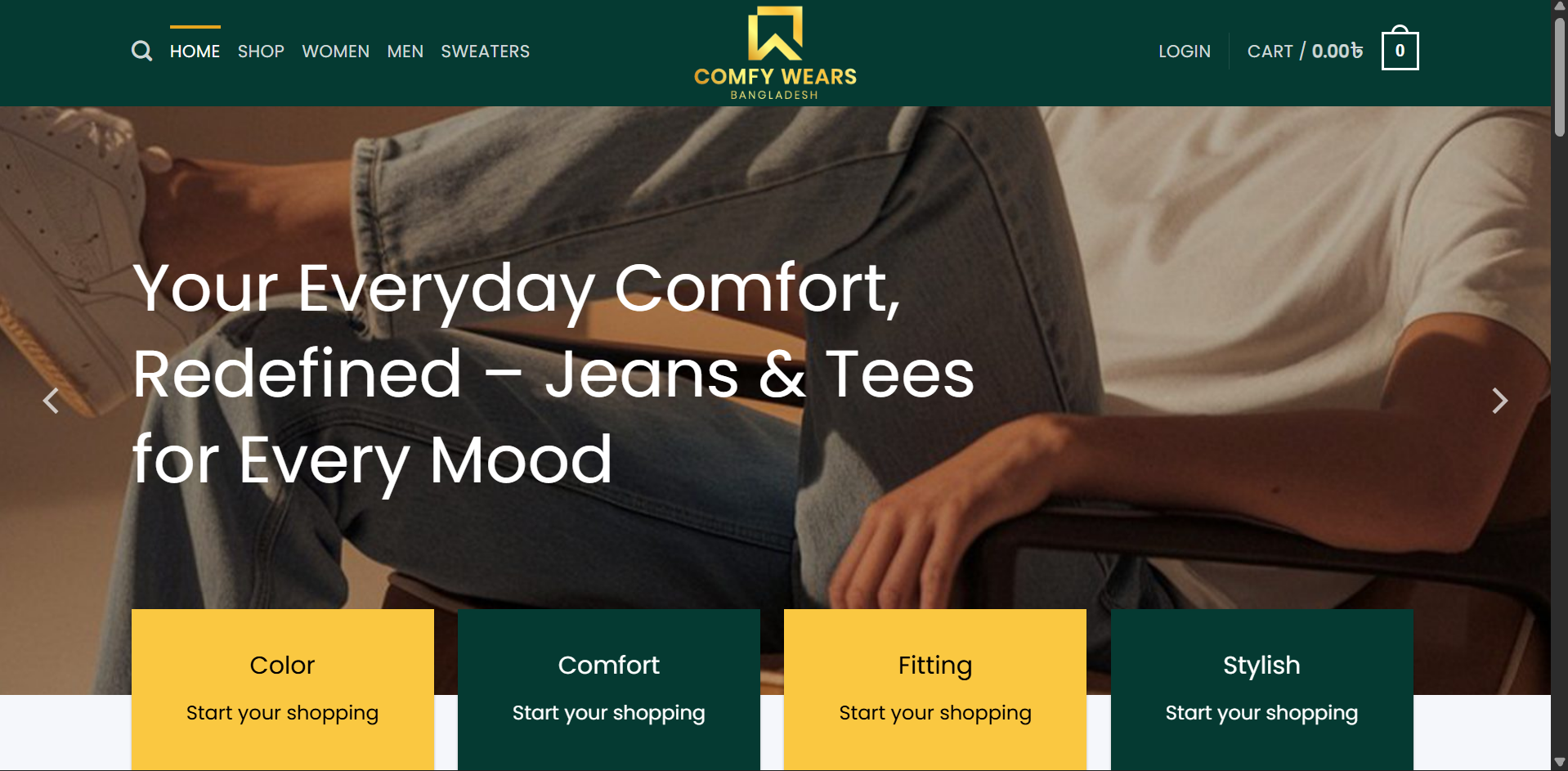 Clothing shop website Portfolio Project