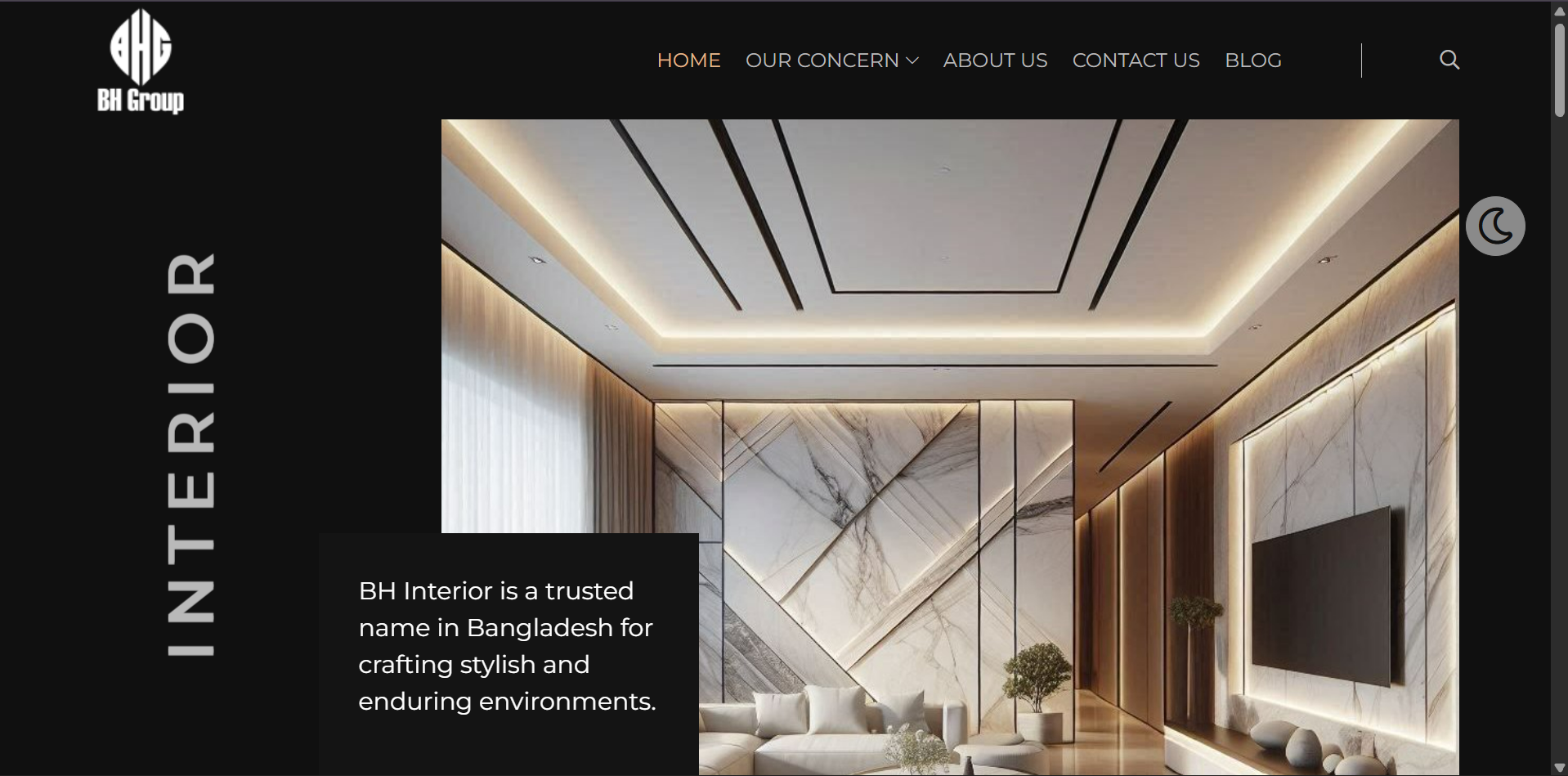 Screenshot of Interior Company project